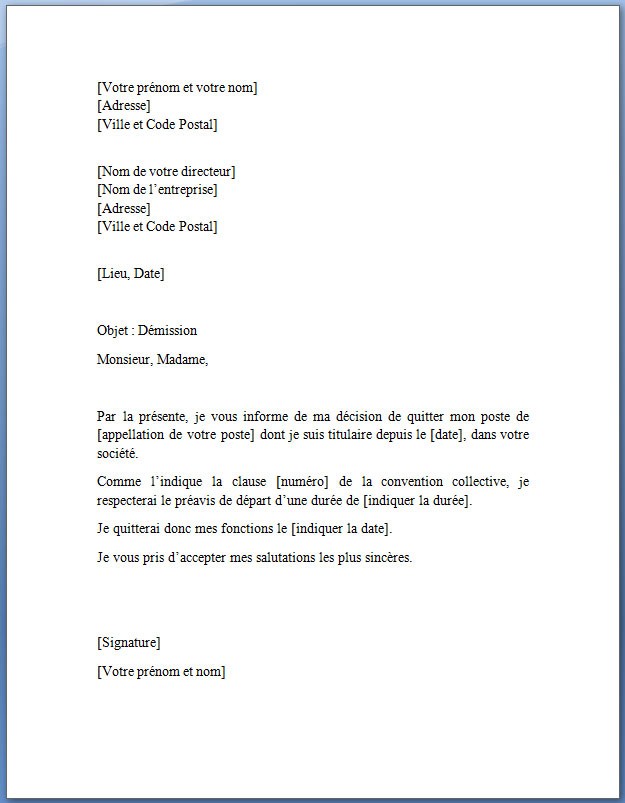 lettre modele gratuite