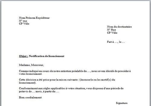 lettre modele gratuite