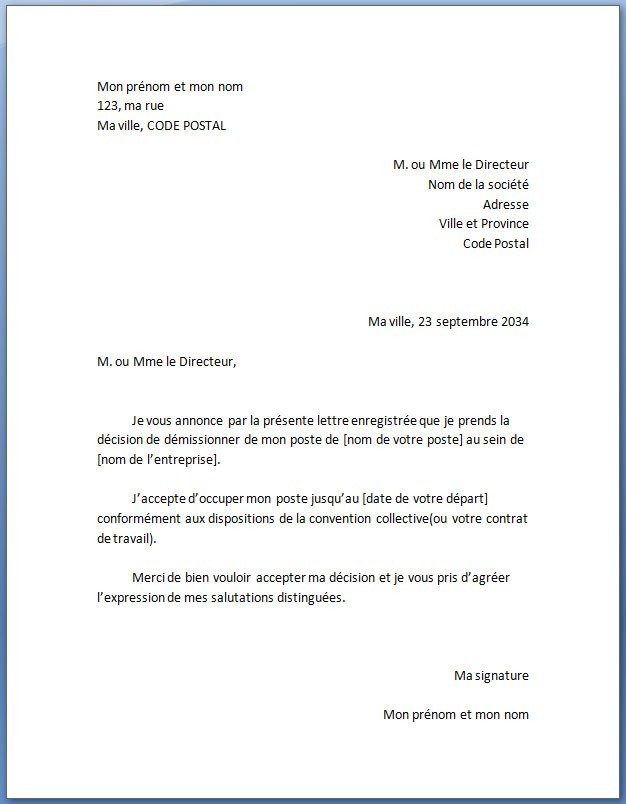 lettre modelle