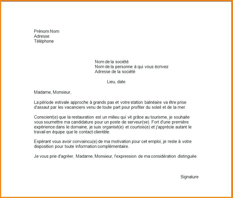 lettre motivation gratuite