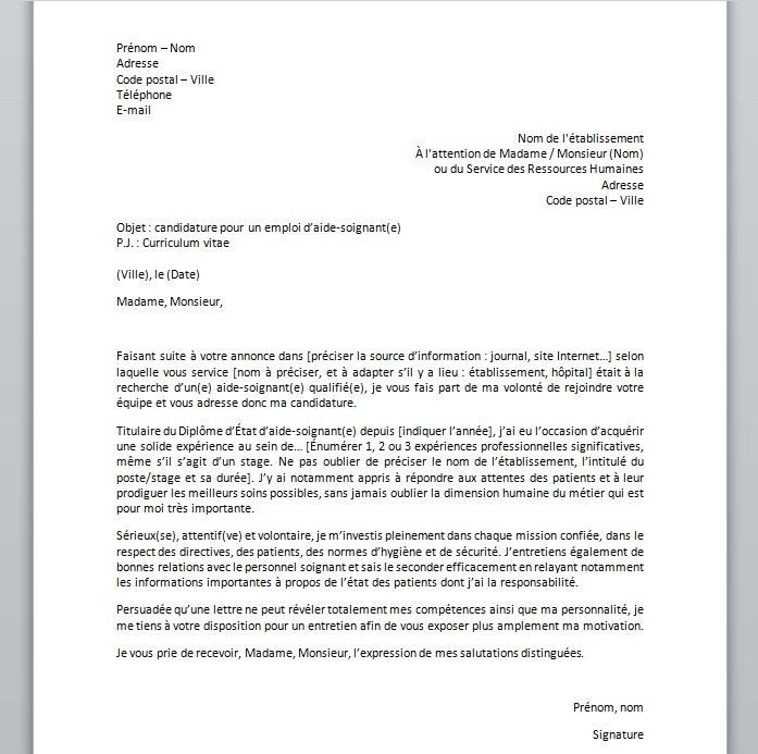 lettre motivation hotel