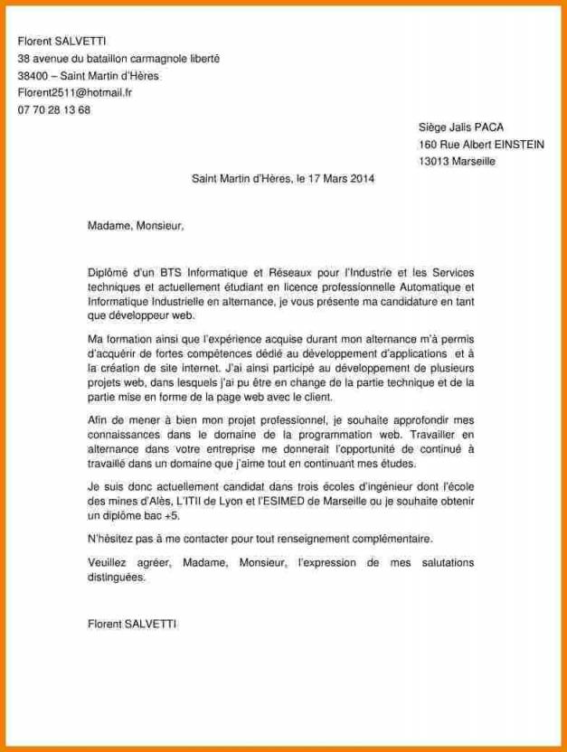 lettre motivation informatique