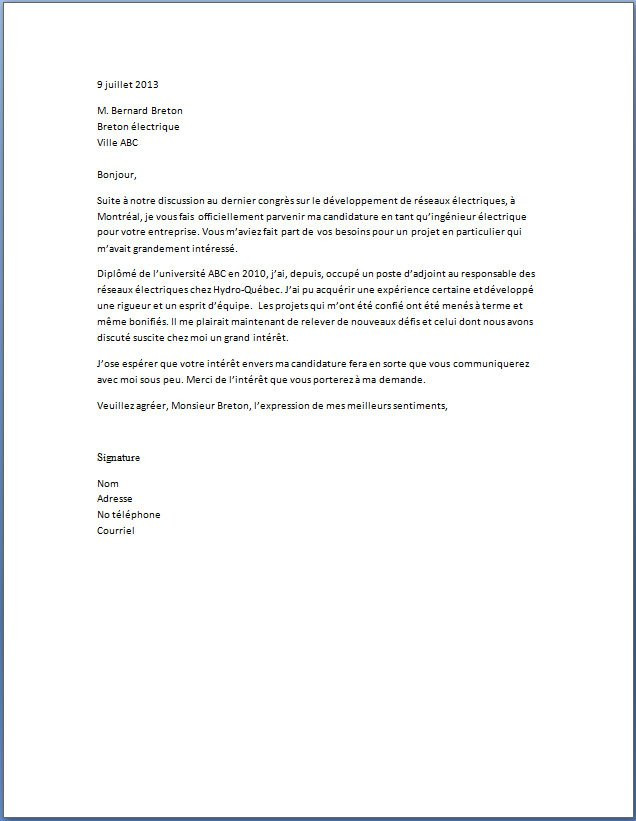 lettre motivation ingenieur reseau
