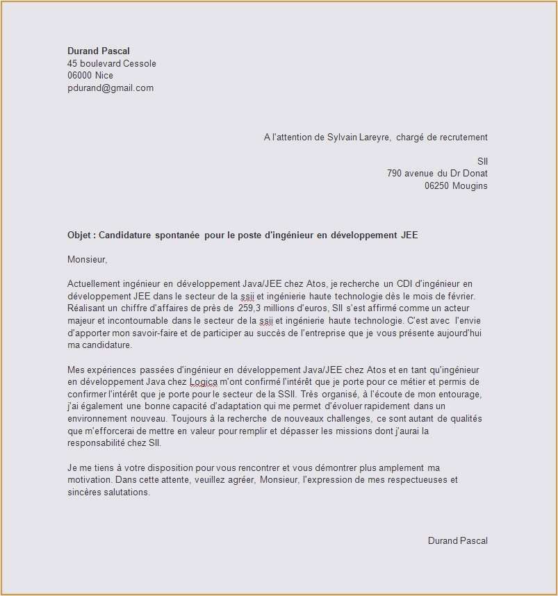 lettre motivation ingenieur reseau
