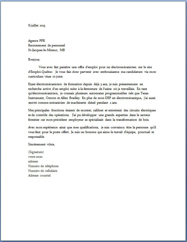 lettre motivation ingenieur reseau