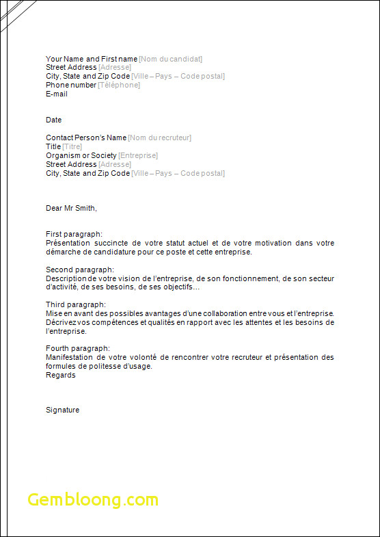 lettre motivation presentation