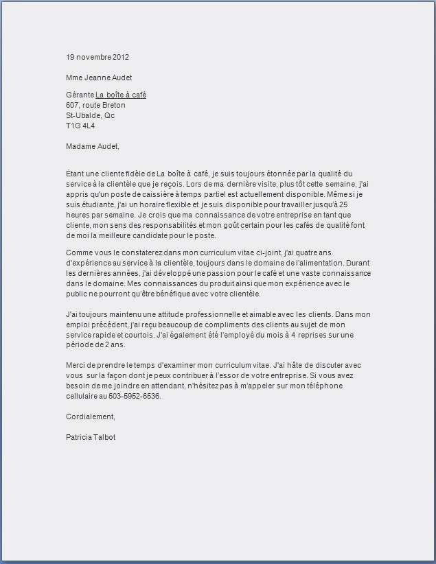 lettre motivation restauration