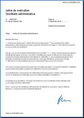 lettre motivation secretaire administrative
