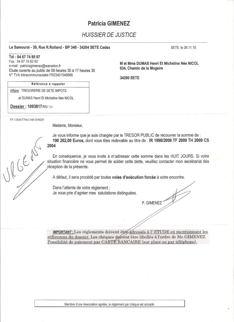 lettre opposition carte