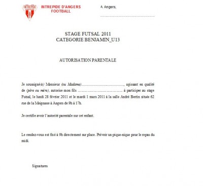 lettre parentale voyage