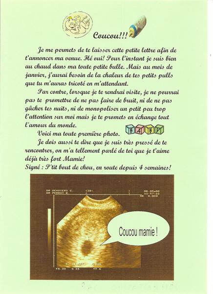 lettre pour annoncer une grossesse