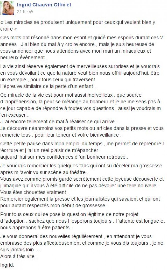 lettre pour annoncer une grossesse