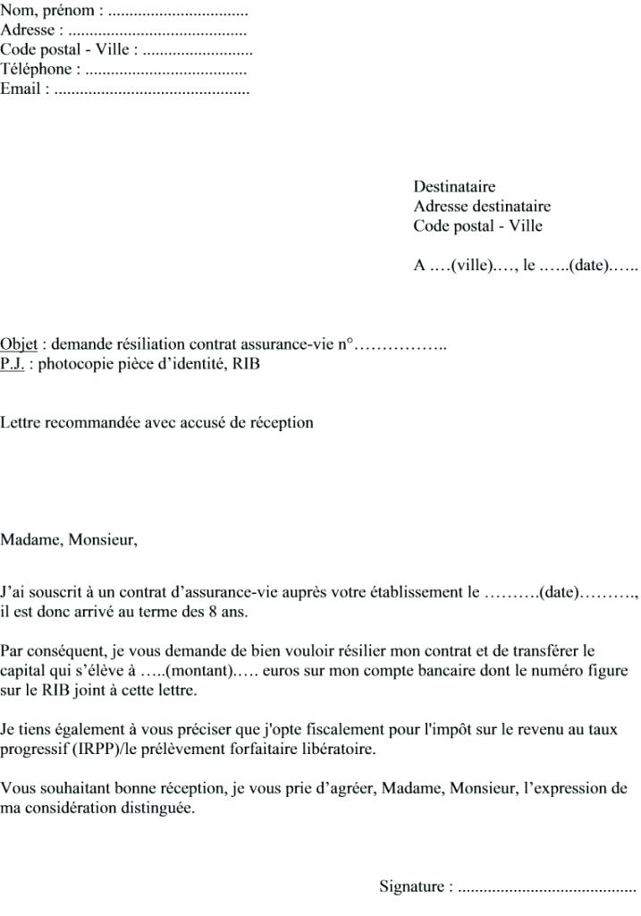 lettre pour arreter un prelevement
