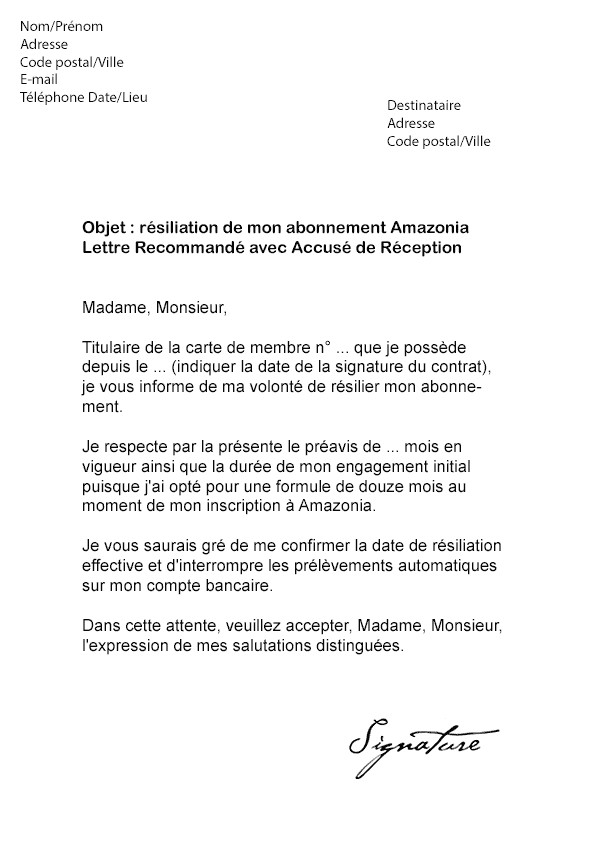 lettre pour arreter une assurance vie