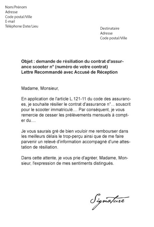 lettre pour arreter une assurance vie