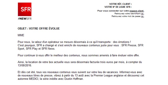 lettre pour augmentation de prix