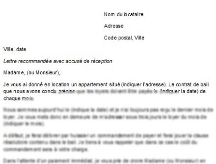 lettre pour cloture de compte