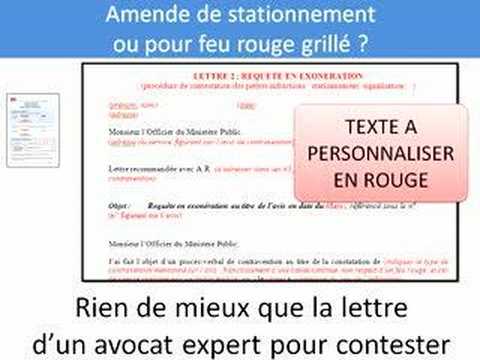 lettre pour contester une contravention