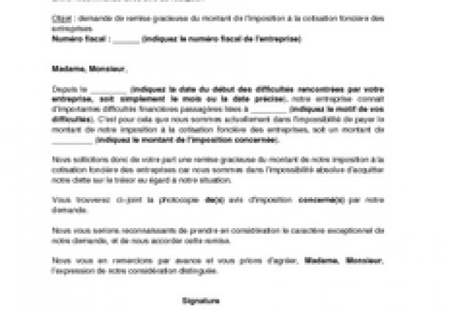 lettre pour demander un echeancier aux impots