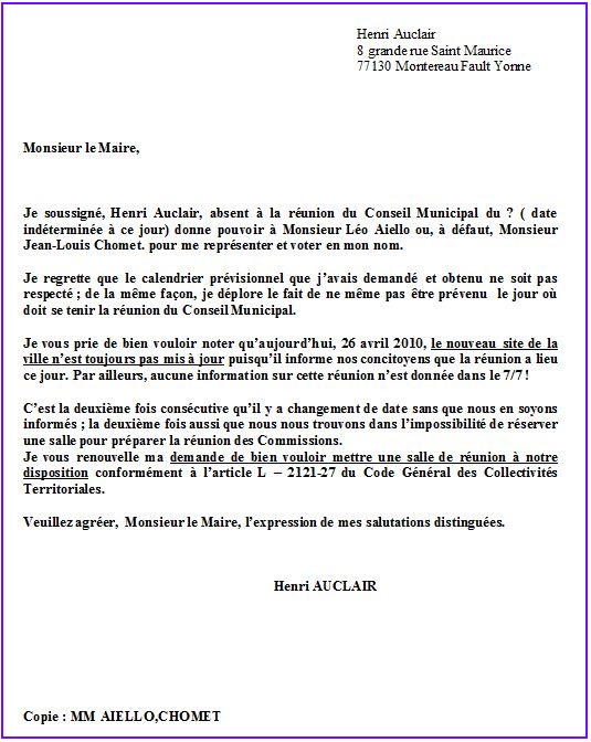 lettre pour donner pouvoir