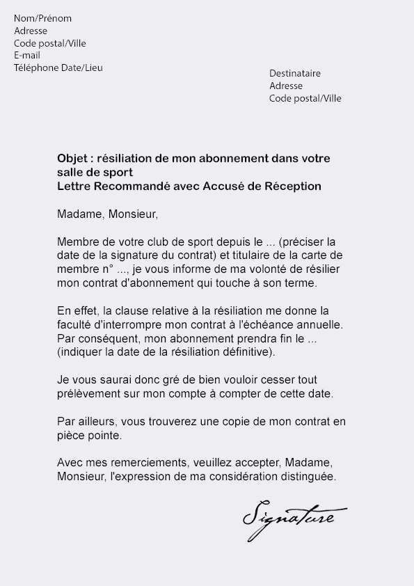 lettre pour fermer un compte