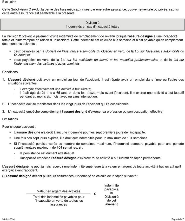 lettre pour l'assurance accident