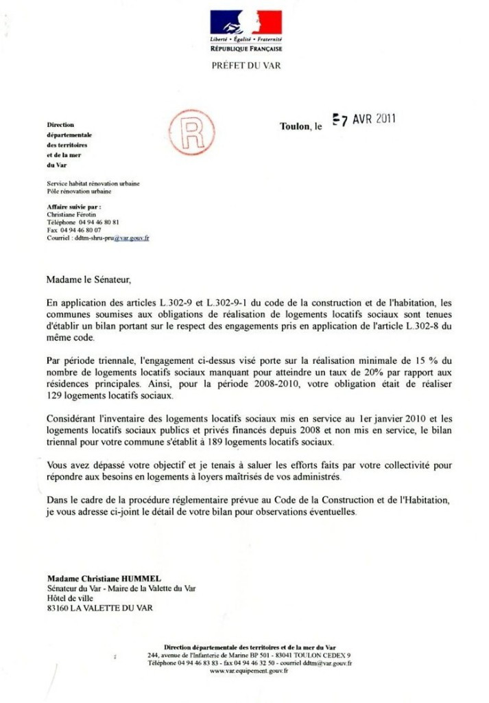 lettre pour le prefet gratuit