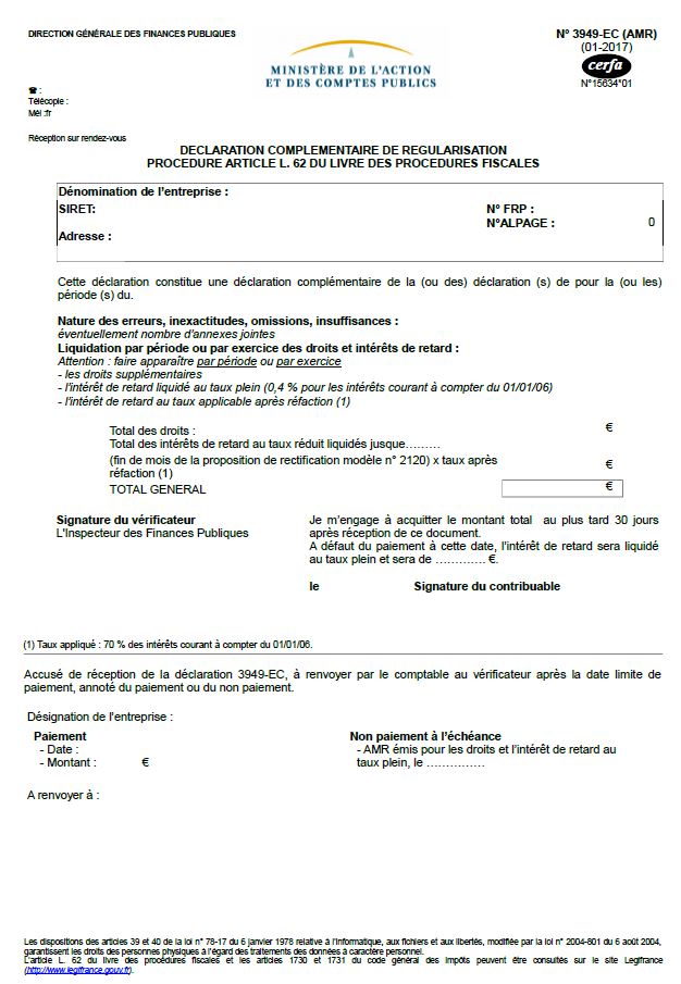 lettre pour les impots