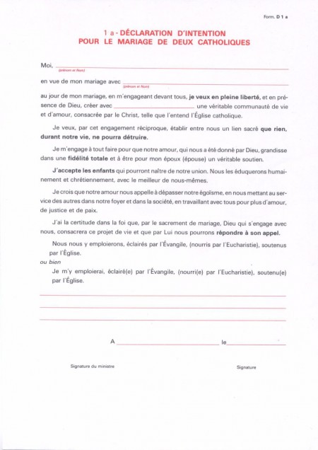 lettre pour mariage