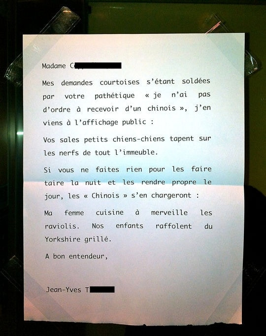 lettre pour prevenir d'une fete