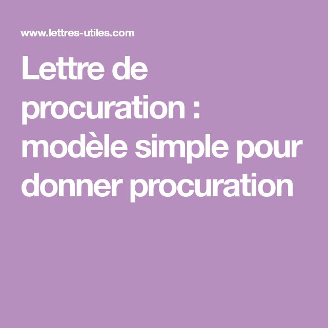 lettre pour procuration