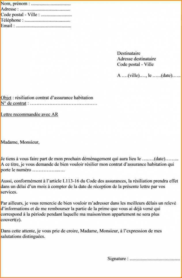 lettre pour un demenagement