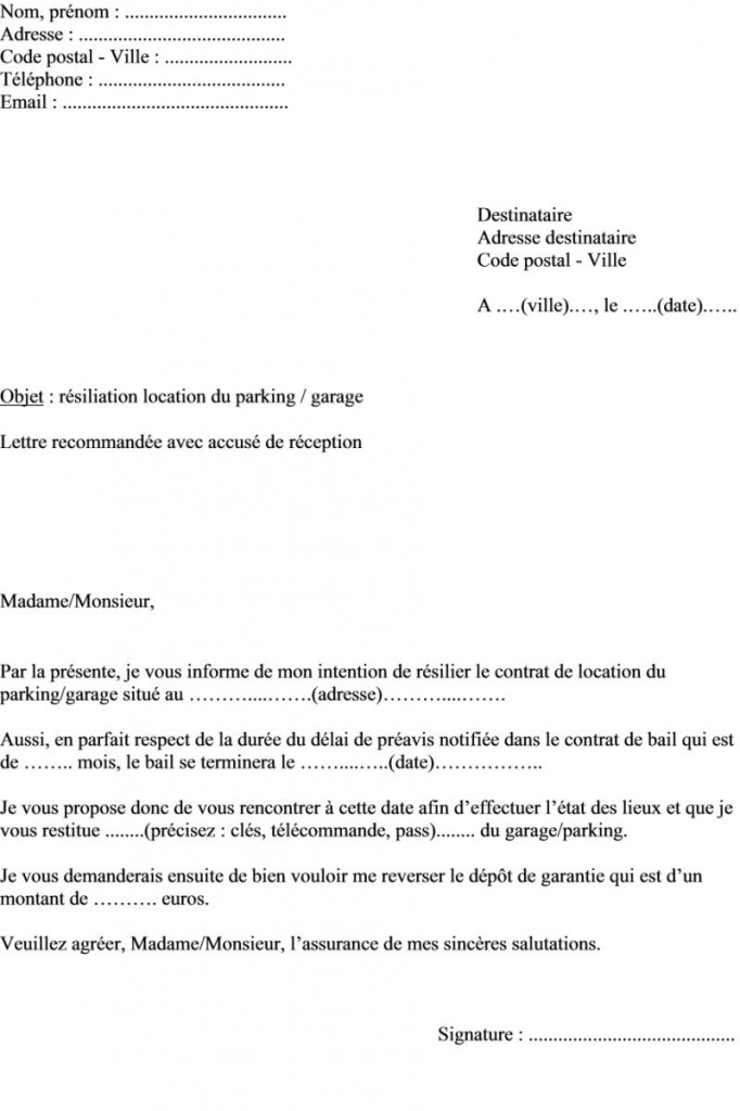 lettre preavis mutation