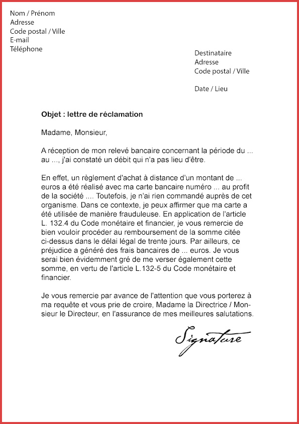 lettre reclamation air france