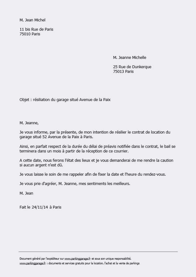 lettre reclamation garage