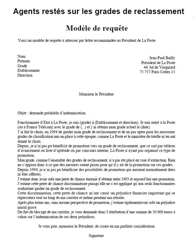 lettre reclamation modele