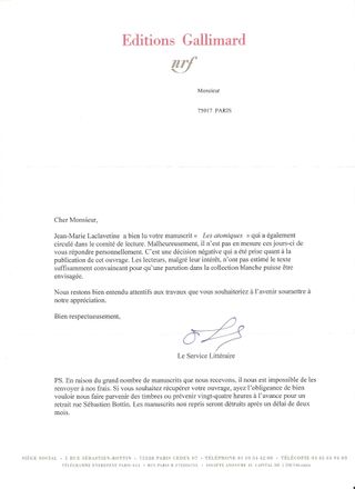lettre rejet de candidature