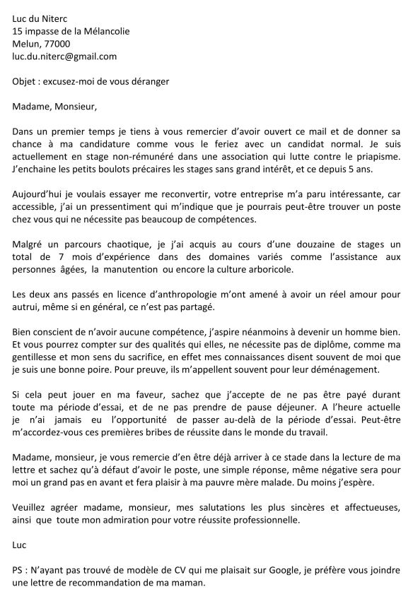 lettre relancer une candidature