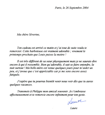 lettre remerciement exemple
