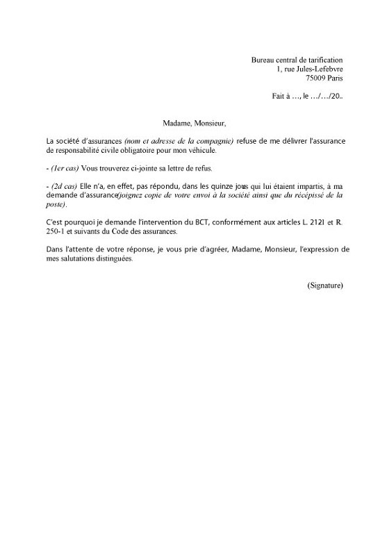 lettre resiliation assurance moto