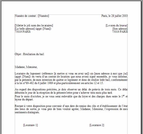 lettre resiliation contrat entretien chaudiere