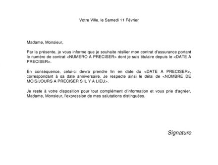 lettre resiliation contrat savelys