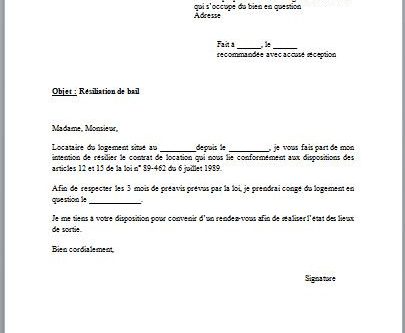 lettre resiliation contrat savelys