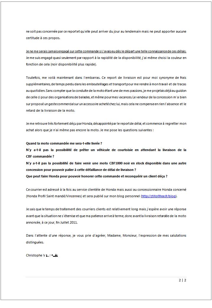 lettre retard paiement