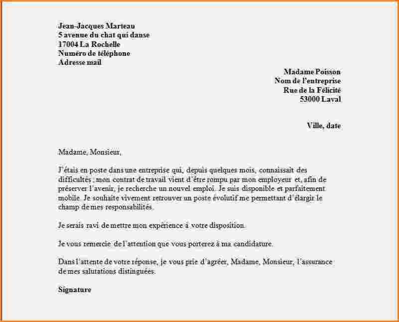 lettre rupture contrat