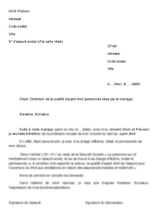 lettre securite sociale