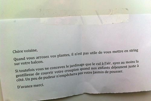 lettre soiree voisin