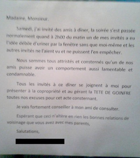 lettre soiree voisin