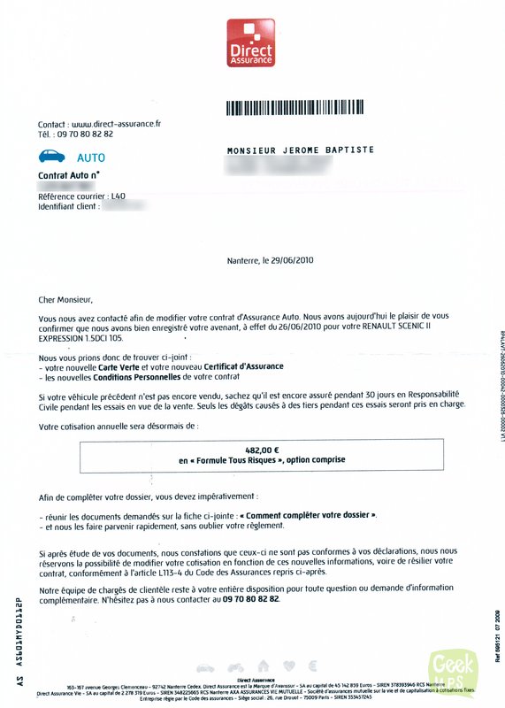 lettre suspension assurance auto