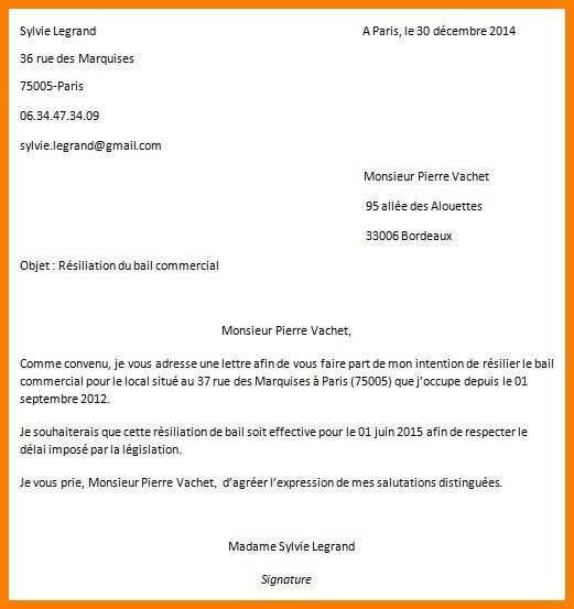 lettre type attestation
